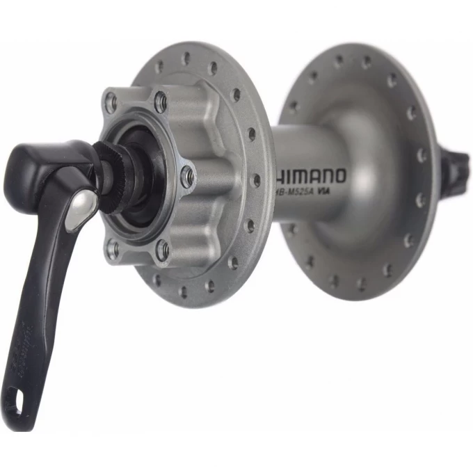 Втулка передняя SHIMANO DEORE M525A, 36 отверстий, QR, 6-болт, серебристый EHBM525AASS Втулка передняя SHIMANO DEORE M525A, 36 отверстий, QR, 6-болт, серебристый EHBM525AASS