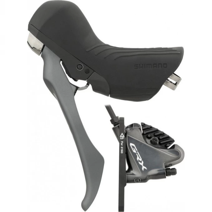Тормоз дисковый SHIMANO GRX, ST-RX810-LA/BR-RX810, левый, рычаг под диск тормоза с кулером для 160мм IRX8103DLF6SC100A Тормоз дисковый SHIMANO GRX, ST-RX810-LA/BR-RX810, левый, рычаг под диск тормоза с кулером для 160мм IRX8103DLF6SC100A