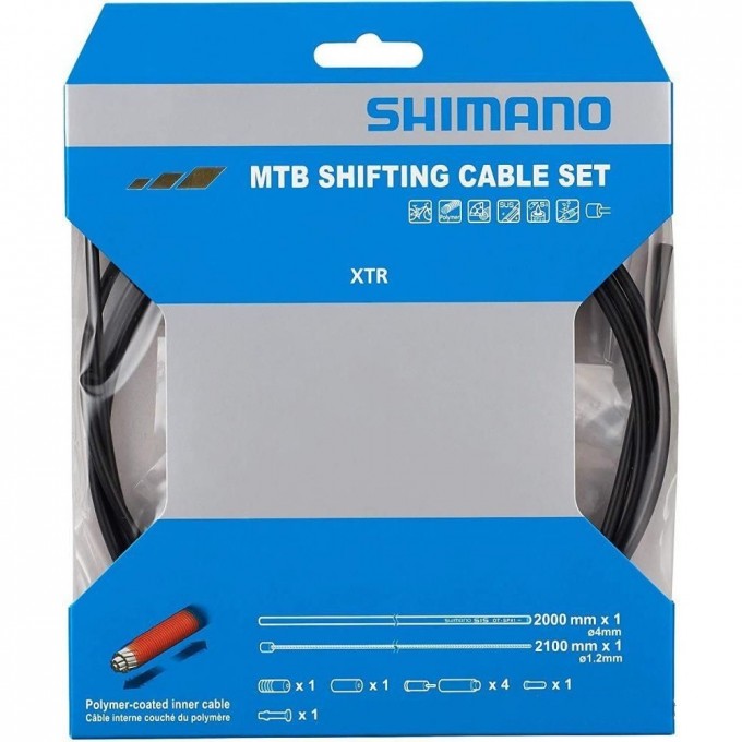 Трос+оплетка переключатель SHIMANO SP41 оплетка 2000мм черный, тр:1.2X2100мм полим Y01V98112
