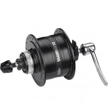 Втулка динамо SHIMANO 3D37, 32 отверстия, 6V-3W, QR, под дисковый тормоз C.Lock, OLD:100 мм, черный